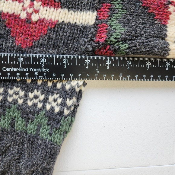 Vintage Chunky Wool Knit Gray Grandpa Sweater Size Medium - Picture 5 of 8